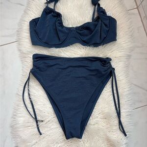 Abercrombie & Fitch Navy shimmer sparkle Bikini Set